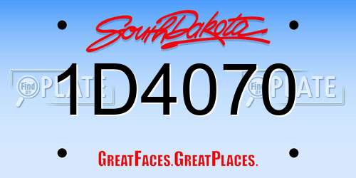 1D4070 South Dakota License Plate