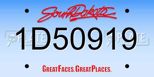 1D50919 South Dakota License Plate