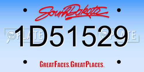 1D51529 South Dakota License Plate