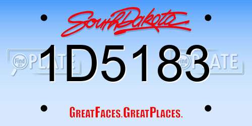 1D5183 South Dakota License Plate