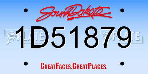 1D51879 South Dakota License Plate