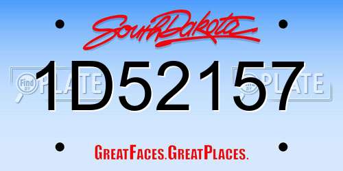 1D52157 South Dakota License Plate