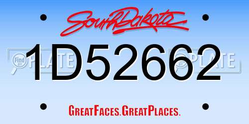 1D52662 South Dakota License Plate