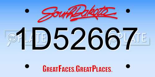 1D52667 South Dakota License Plate