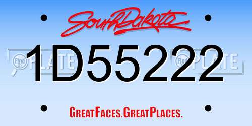 1D55222 South Dakota License Plate