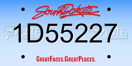 1D55227 South Dakota License Plate