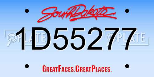 1D55277 South Dakota License Plate