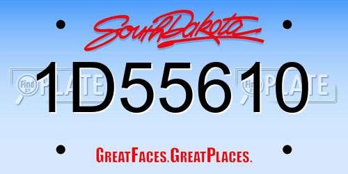1D55610 South Dakota License Plate