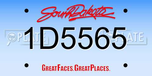 1D5565 South Dakota License Plate