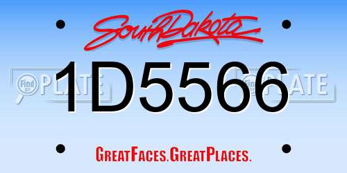 1D5566 South Dakota License Plate