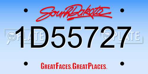 1D55727 South Dakota License Plate