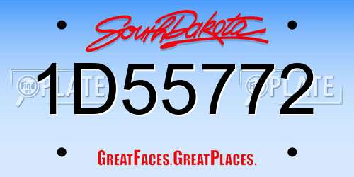 1D55772 South Dakota License Plate