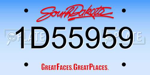 1D55959 South Dakota License Plate