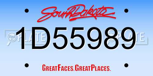 1D55989 South Dakota License Plate