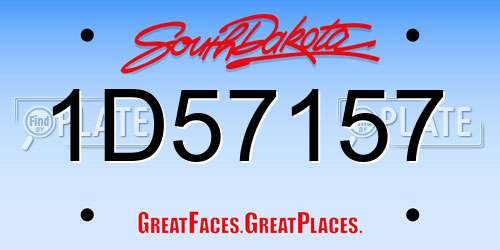 1D57157 South Dakota License Plate