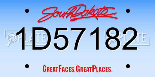 1D57182 South Dakota License Plate