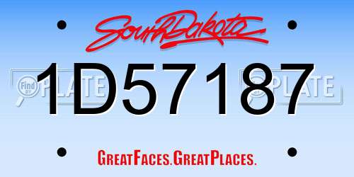1D57187 South Dakota License Plate