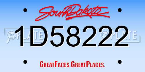 1D58222 South Dakota License Plate