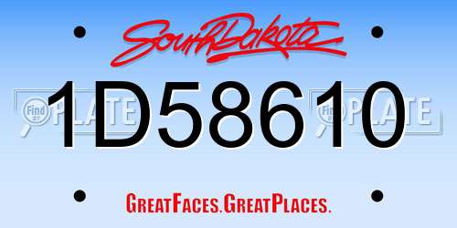 1D58610 South Dakota License Plate
