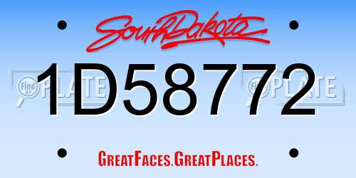 1D58772 South Dakota License Plate