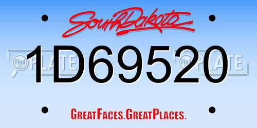 1D69520 South Dakota License Plate