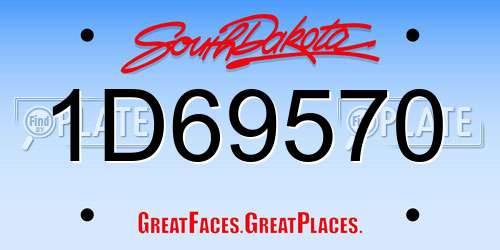 1D69570 South Dakota License Plate