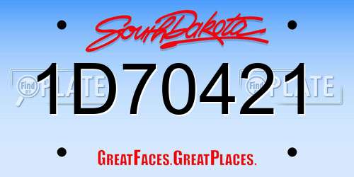 1D70421 South Dakota License Plate