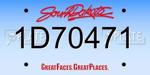 1D70471 South Dakota License Plate