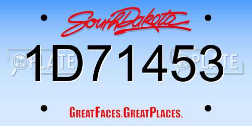 1D71453 South Dakota License Plate