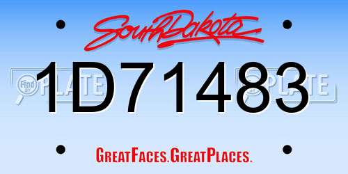 1D71483 South Dakota License Plate
