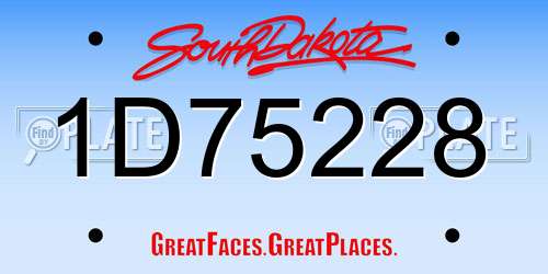 1D75228 South Dakota License Plate