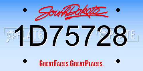 1D75728 South Dakota License Plate