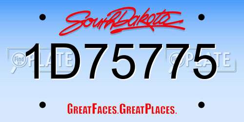 1D75775 South Dakota License Plate