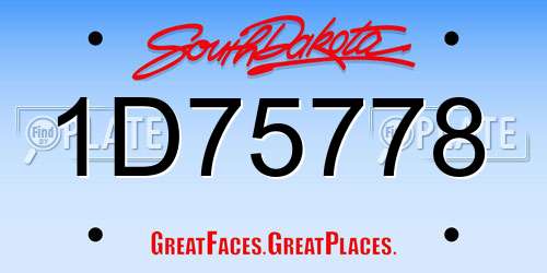 1D75778 South Dakota License Plate