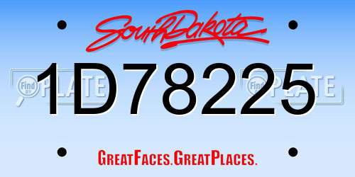1D78225 South Dakota License Plate