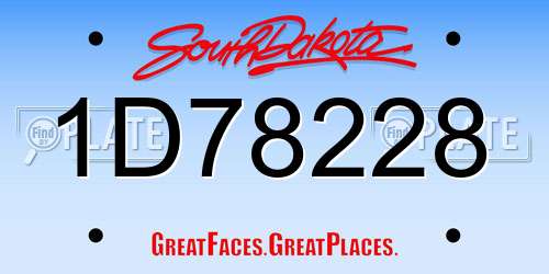 1D78228 South Dakota License Plate
