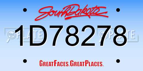 1D78278 South Dakota License Plate