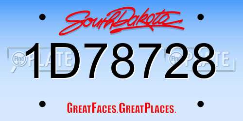 1D78728 South Dakota License Plate