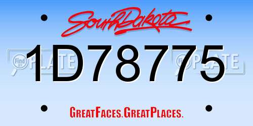 1D78775 South Dakota License Plate