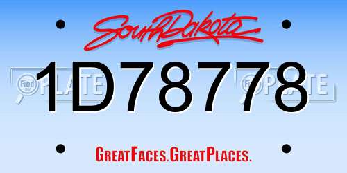 1D78778 South Dakota License Plate