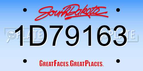 1D79163 South Dakota License Plate
