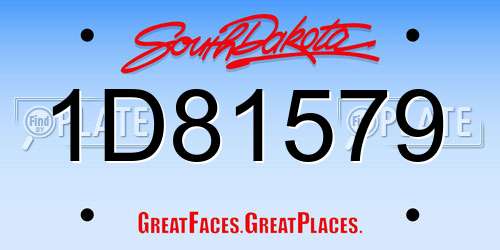 1D81579 South Dakota License Plate