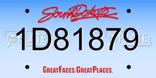 1D81879 South Dakota License Plate