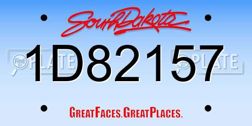 1D82157 South Dakota License Plate