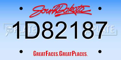1D82187 South Dakota License Plate