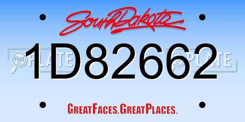1D82662 South Dakota License Plate