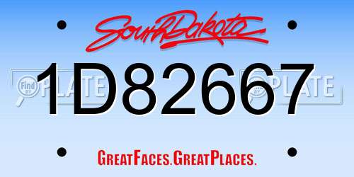 1D82667 South Dakota License Plate