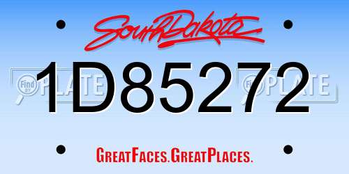 1D85272 South Dakota License Plate