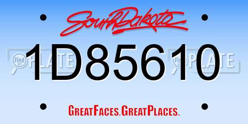 1D85610 South Dakota License Plate