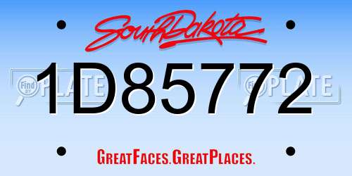 1D85772 South Dakota License Plate
